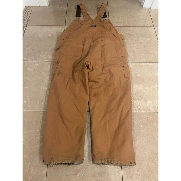 Big Smith Overalls Mens XL 42-44 Brown Work Bibs Mechanic Farming Chore Barn - Picture 3 of 11